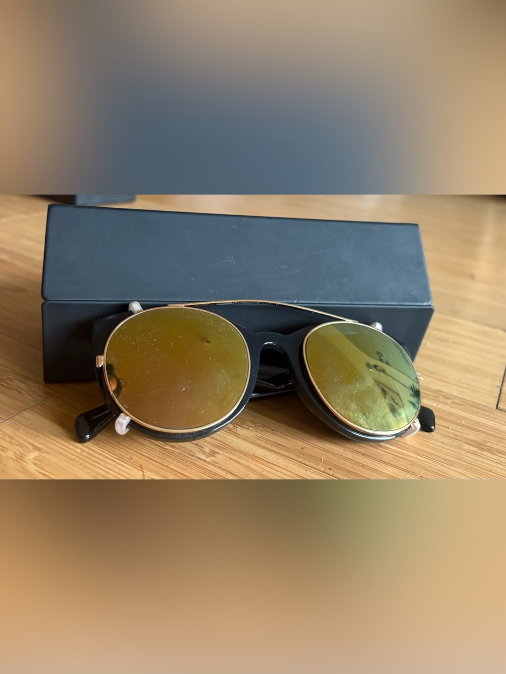 Finley & Co Sunglasses Black With Extra Clip On Mirror lens